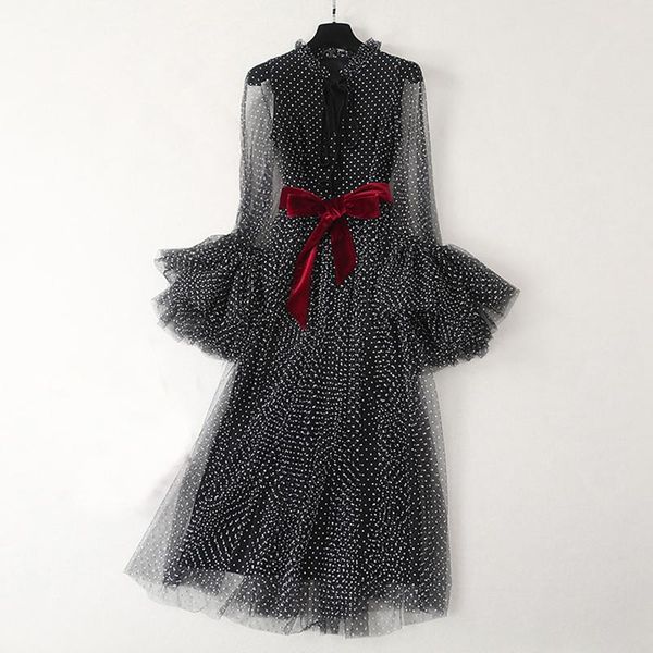 casual dresses wholesale runway fashion elegant dress summer long sleeve flare dot mesh black party vestido, Black;gray
casual dresses wholesale runway fashion elegant dress summer long sleeve flare dot mesh black party vestido, Black;gray