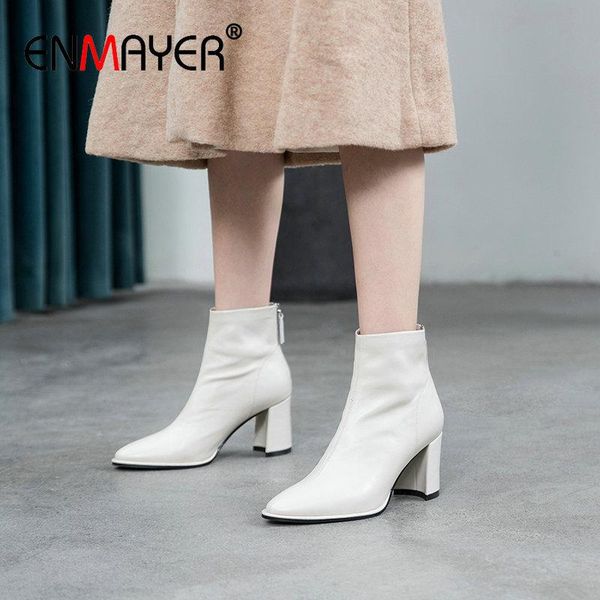 boots enmayer 2021 women shoes elegant genuine leather ankle for basic zip pointed toe square heel winter, Black
boots enmayer 2021 women shoes elegant genuine leather ankle for basic zip pointed toe square heel winter, Black