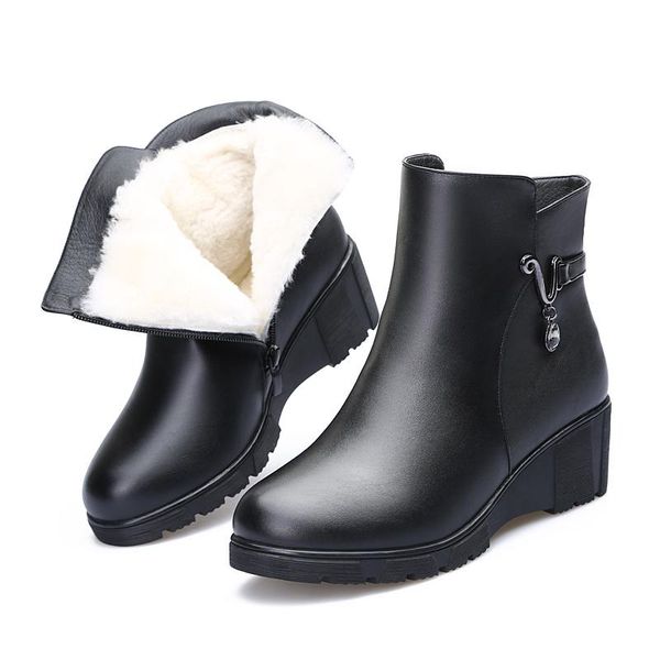 boots zxryxgs brand winter shoes woman warm snow fashion non-slip wedges wool cowhide leather women, Black
boots zxryxgs brand winter shoes woman warm snow fashion non-slip wedges wool cowhide leather women, Black