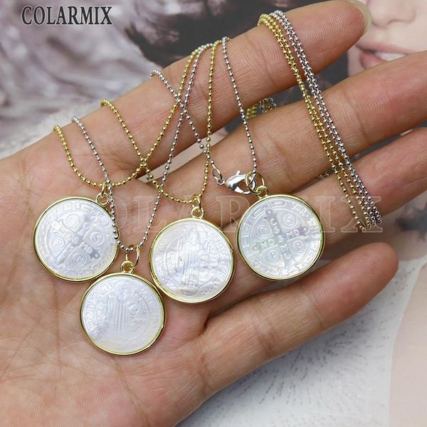 10 pieces white shell san benito necklace link chain necklace religion jwelry for women 9757, Silver
10 pieces white shell san benito necklace link chain necklace religion jwelry for women 9757, Silver