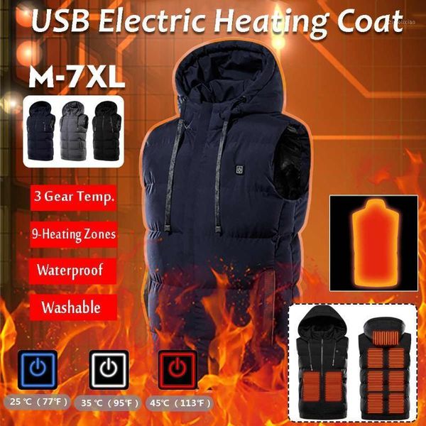 9 areas heated vest adjustable electric heating vest usb infrared heating jacket winter outdoor flexible thermal clothing m-6xl1, Gray;blue
9 areas heated vest adjustable electric heating vest usb infrared heating jacket winter outdoor flexible thermal clothing m-6xl1, Gray;blue