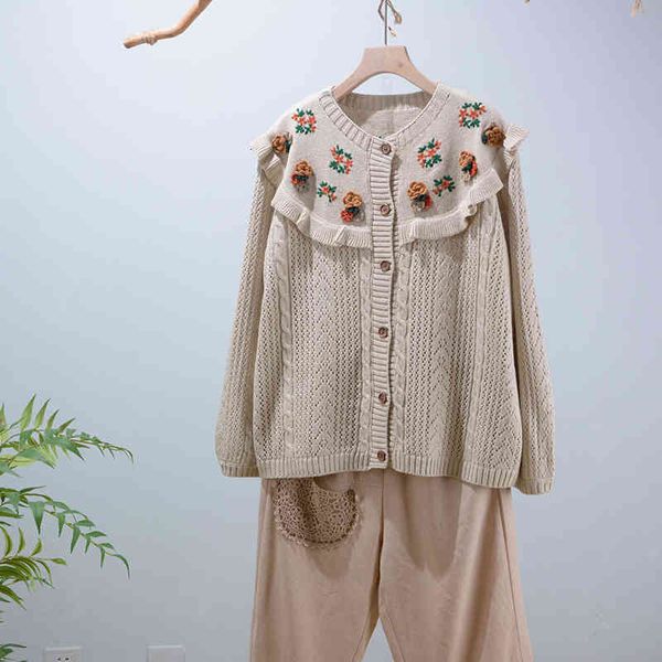 women's sweaters spring mori girl embroidered floral knitted cardigan long sleeve casual wear sl2e, White;black
women's sweaters spring mori girl embroidered floral knitted cardigan long sleeve casual wear sl2e, White;black