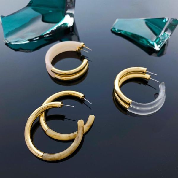 classic c shape resin twist hoop earrings for women geometric transparent metal resin splicing earrings jewelry accessories, Golden;silver
classic c shape resin twist hoop earrings for women geometric transparent metal resin splicing earrings jewelry accessories, Golden;silver