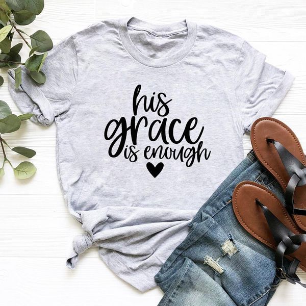his grace is enough pure cotton t-shirt scripture christian jesus tshirt casual women summer graphic slogan tees outfits, White
his grace is enough pure cotton t-shirt scripture christian jesus tshirt casual women summer graphic slogan tees outfits, White