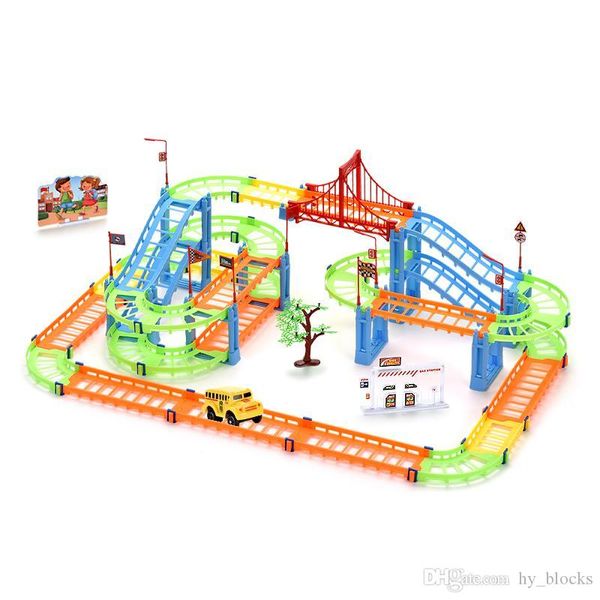 102pcs City Building Blocks Rall Car Children Diy Assembly Build Circular Toys Inspire Imagination Design Various Shape Transport Rail 02