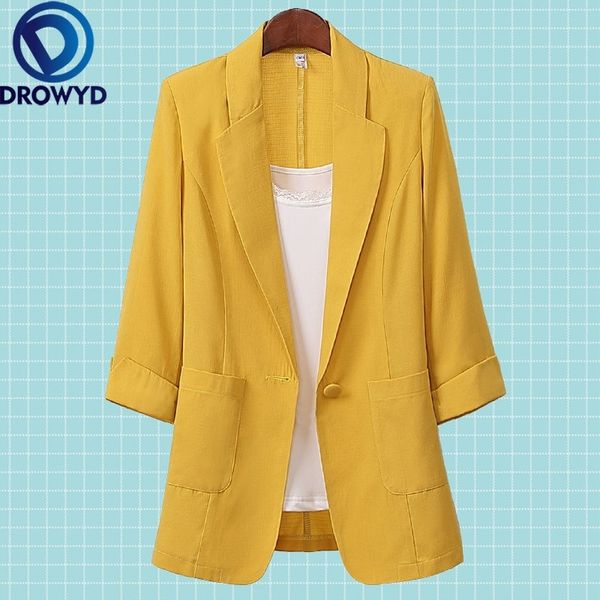 open front notched blazer summer women formal jackets office work loose fit blazer white ladies suits 3 colors size -4xl y201026, White;black 
open front notched blazer summer women formal jackets office work loose fit blazer white ladies suits 3 colors size -4xl y201026, White;black