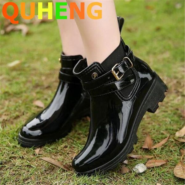 boots women rain 2021 short tube shiny pvc water shoes ladies u-shaped elastic belt rubber, Black
boots women rain 2021 short tube shiny pvc water shoes ladies u-shaped elastic belt rubber, Black