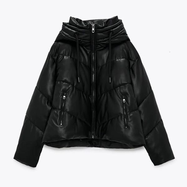 winter thick hooded parkas women fashion pu leather coats women elegant zipper short cotton jackets female ladies in, Black
winter thick hooded parkas women fashion pu leather coats women elegant zipper short cotton jackets female ladies in, Black