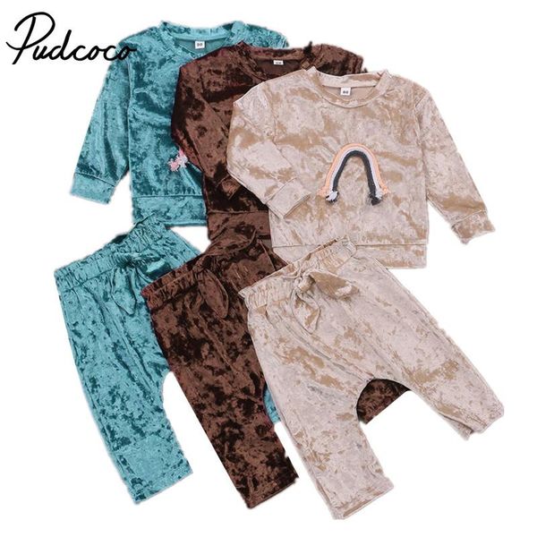 children baby girl boy two piece set, kid's velvet crew neck long sleeve rainbow pullover elastic band pants for infants 0-4y, White
children baby girl boy two piece set, kid's velvet crew neck long sleeve rainbow pullover elastic band pants for infants 0-4y, White