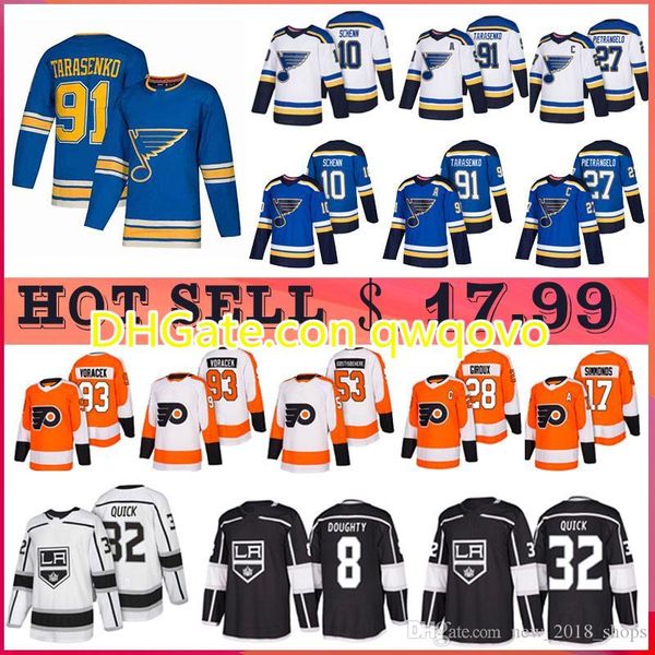 8 drew doughty st. louis blues vladimir tarasenko alex pietrangelo brayden schenn alexander steen claude giroux jakub voracek hockey jerseys, Black;red
8 drew doughty st. louis blues vladimir tarasenko alex pietrangelo brayden schenn alexander steen claude giroux jakub voracek hockey jerseys, Black;red