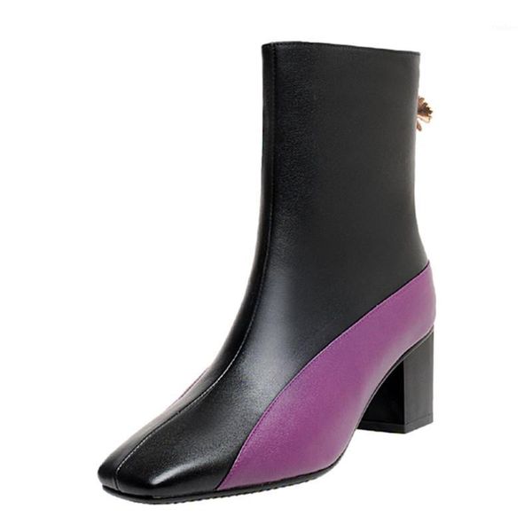 crude high heel pointed leather casual women ankle boots squared mixed-color zip women shoes winter short plush botas feminina1, Black
crude high heel pointed leather casual women ankle boots squared mixed-color zip women shoes winter short plush botas feminina1, Black