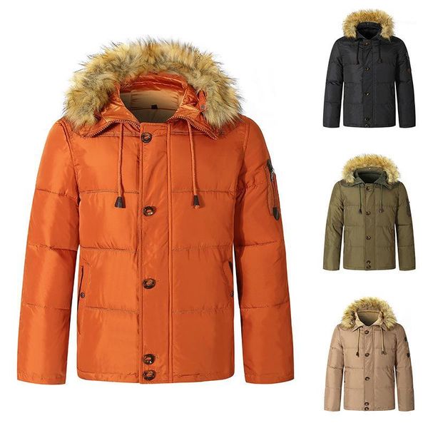 2020 men's winter new button zipper design fur collar hooded down jacket youth solid color warm down jacket1, Black
2020 men's winter new button zipper design fur collar hooded down jacket youth solid color warm down jacket1, Black