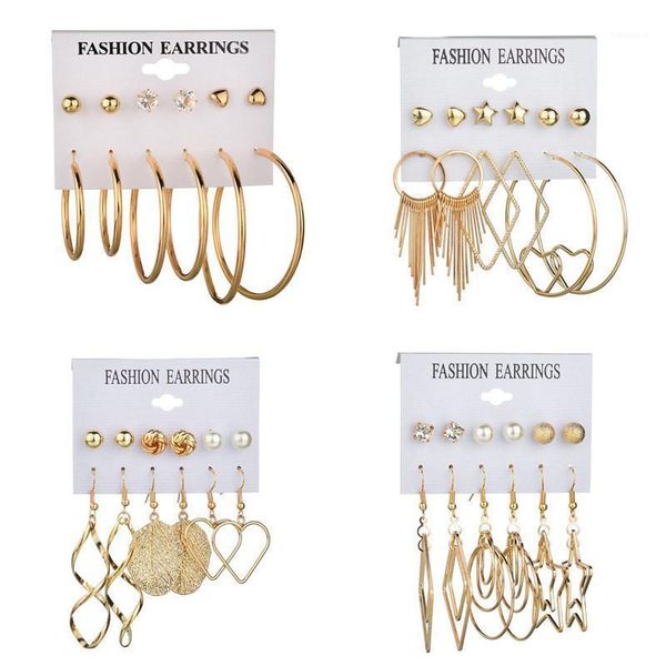 modyle gold color earrings set for women bohemian earrings big geometric hoop earring brincos female fashion jewelry1, Golden;silver
modyle gold color earrings set for women bohemian earrings big geometric hoop earring brincos female fashion jewelry1, Golden;silver