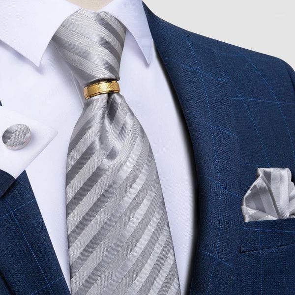 dibangu designer gray silk necktie handkerchief cufflink ring set striped formal business wedding party tie for men1, Black;gray
dibangu designer gray silk necktie handkerchief cufflink ring set striped formal business wedding party tie for men1, Black;gray
