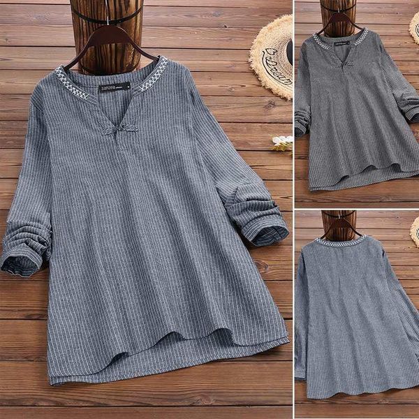 vintage striped printed buttons blouses casual loose shirt long sleeve work chemise 2020 elegant zanzea women plus size 5xl, White
vintage striped printed buttons blouses casual loose shirt long sleeve work chemise 2020 elegant zanzea women plus size 5xl, White