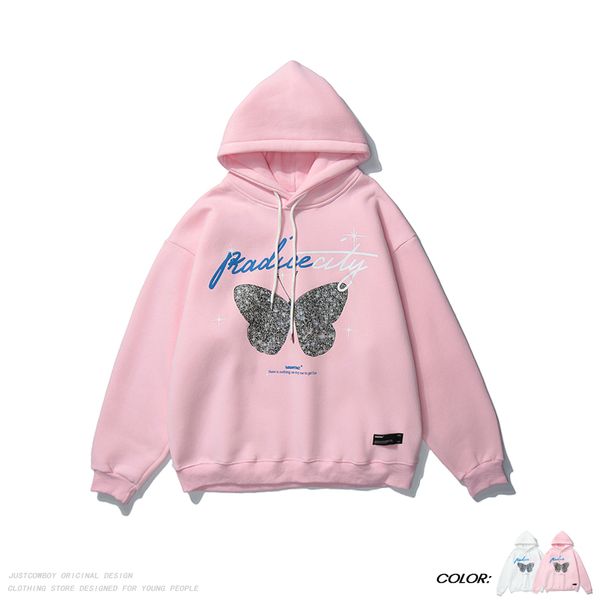 2021 new men's hip hop hoodies butterfly streetwear loose velour sweatshirt sweater male hoodie oqw7 zc1b, Black
2021 new men's hip hop hoodies butterfly streetwear loose velour sweatshirt sweater male hoodie oqw7 zc1b, Black