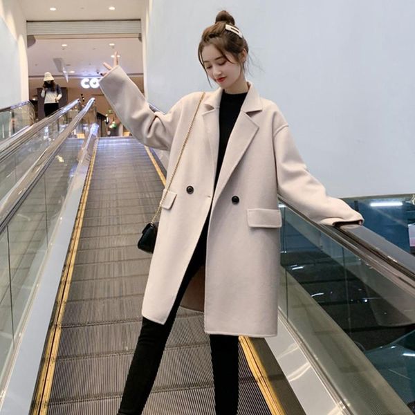 women's wool & blends woolen coat womens clothing 2021 autumn winter korean fashion mid-length loose casual all-match woolens cloth jac, Black
women's wool & blends woolen coat womens clothing 2021 autumn winter korean fashion mid-length loose casual all-match woolens cloth jac, Black