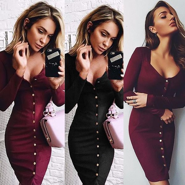 2021 fation bodycon sheath dress long sleeve party dresses women clothing back full button robe femme pencil tight dress, Black;gray
2021 fation bodycon sheath dress long sleeve party dresses women clothing back full button robe femme pencil tight dress, Black;gray