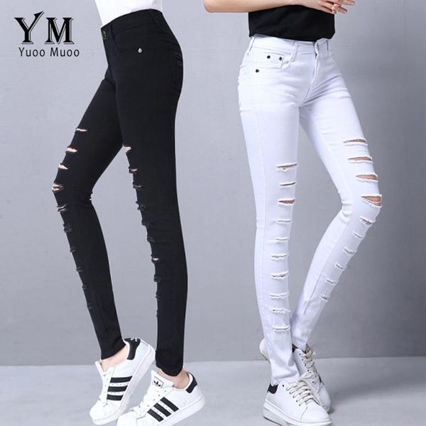 yuoomuoo new white women jeans fashion hole ripped jeans for women slim pencil skinny black elastic denim pants, Blue
yuoomuoo new white women jeans fashion hole ripped jeans for women slim pencil skinny black elastic denim pants, Blue