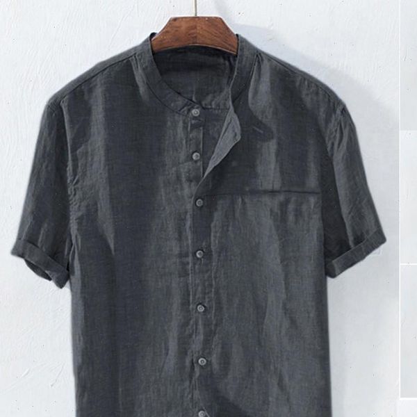 mens baggy cotton blend solid color short sleeve shirts blouse slim fit male mens stand collar chemise homme manche court, White;black
mens baggy cotton blend solid color short sleeve shirts blouse slim fit male mens stand collar chemise homme manche court, White;black
