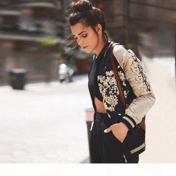 satin phoenix embroidery bomber jacket women floral sukajan souvenir jacket coat autumn winter streetwear basic jackets, Black;brown
satin phoenix embroidery bomber jacket women floral sukajan souvenir jacket coat autumn winter streetwear basic jackets, Black;brown