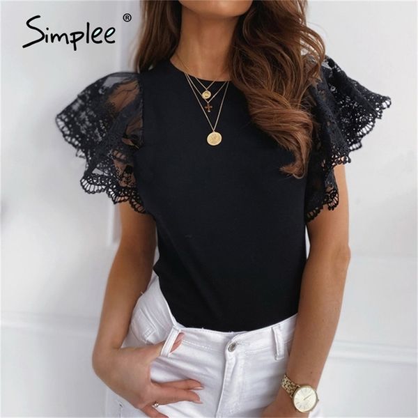 simplee elegant lace patchwork hollow out short sleeve blouse shirt women casual solid white blouse summer blouses lj200812
simplee elegant lace patchwork hollow out short sleeve blouse shirt women casual solid white blouse summer blouses lj200812