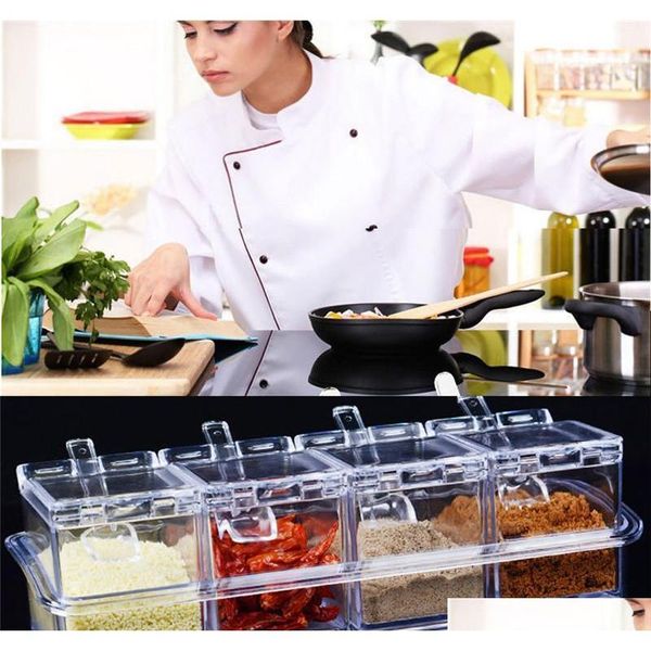 4pcs/set clear seasoning rack spice pots storage container connt jars cruet with cover and spoon kitchen u jllluk bdedome
4pcs/set clear seasoning rack spice pots storage container connt jars cruet with cover and spoon kitchen u jllluk bdedome