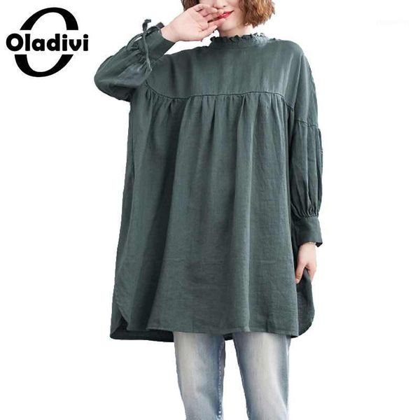 women's blouses & shirts oladivi plus size women spring autumn 2021 fashion casual green ladies big female blusas 5xl 4xl 3xl xxl1, White
women's blouses & shirts oladivi plus size women spring autumn 2021 fashion casual green ladies big female blusas 5xl 4xl 3xl xxl1, White