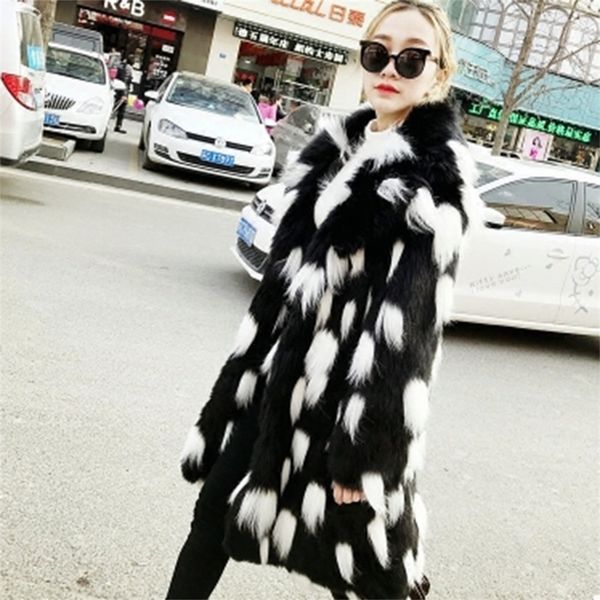 new winter fashion generous women faux fox fur coat fox fur jacket long section black lapel long sleeves warm style jackets 201210
new winter fashion generous women faux fox fur coat fox fur jacket long section black lapel long sleeves warm style jackets 201210