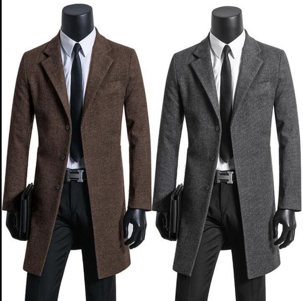 men's wool & blends grey brown casual woolen coat men trench coats long sleeves overcoat suits mens cashmere casaco masculino england 9, Black
men's wool & blends grey brown casual woolen coat men trench coats long sleeves overcoat suits mens cashmere casaco masculino england 9, Black