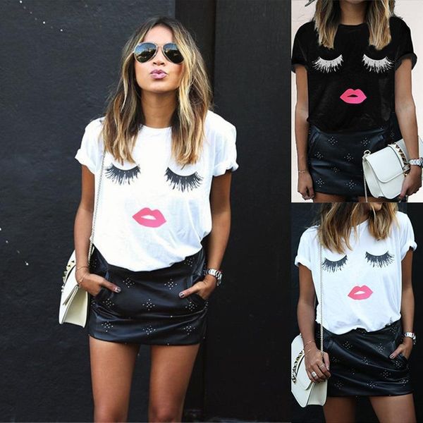 t shirt women eyelash red lip design big size summer printing short sleeve t-shirt tshirt vestidos ropa mujer lx1005, White
t shirt women eyelash red lip design big size summer printing short sleeve t-shirt tshirt vestidos ropa mujer lx1005, White