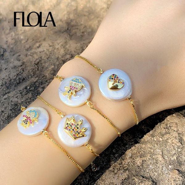 charm bracelets flola bohemian natural shell bracelet gold filled zircon girl boy rainbow jewelry tennis pulsera de concha brtb76, Golden;silver
charm bracelets flola bohemian natural shell bracelet gold filled zircon girl boy rainbow jewelry tennis pulsera de concha brtb76, Golden;silver