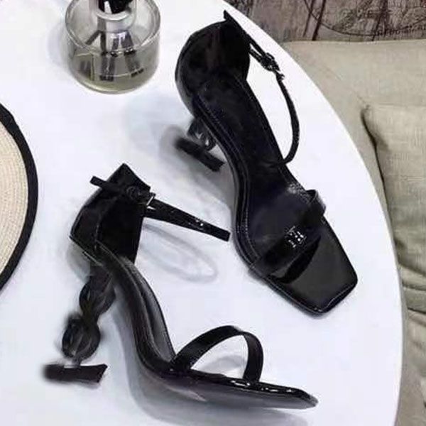 women sandal designer sandals metal y high-heeled women sandal genuine leather lacquer leathershoes 34-41 with box, Black
women sandal designer sandals metal y high-heeled women sandal genuine leather lacquer leathershoes 34-41 with box, Black