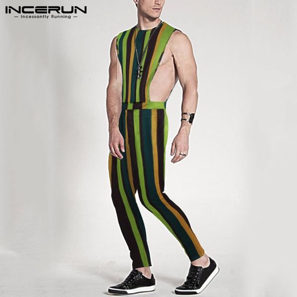 striped jumpsuits men sleeveless zipper rompers pants fitness streetwear joggers fashion mens casual overalls plus size incerun, Black
striped jumpsuits men sleeveless zipper rompers pants fitness streetwear joggers fashion mens casual overalls plus size incerun, Black