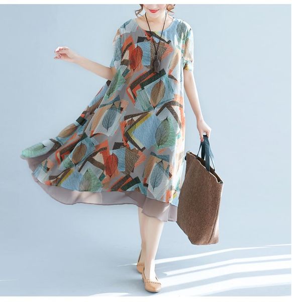 casual dresses fat mm plus size summer style korean version loose, thin and elegant printed western chiffon dress, Black;gray
casual dresses fat mm plus size summer style korean version loose, thin and elegant printed western chiffon dress, Black;gray