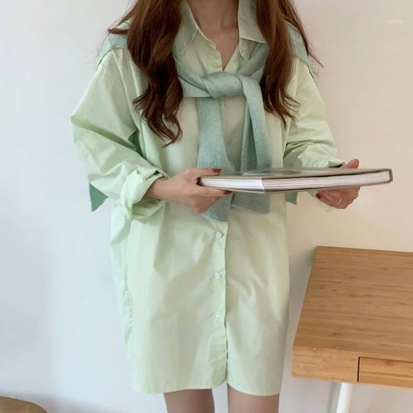 chic spring and autumn simple pure color loose mid-length shirt blouse + knitted shawl sweater two piece set female 1, White
chic spring and autumn simple pure color loose mid-length shirt blouse + knitted shawl sweater two piece set female 1, White