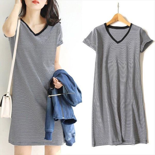 3xl large size 2019 spring summer dress big size dress white black striped dresses plus women clothing belt vestidos, Black;gray
3xl large size 2019 spring summer dress big size dress white black striped dresses plus women clothing belt vestidos, Black;gray
