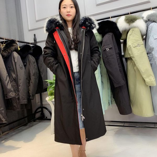 natural parka women rex rabbit lining long hood section jacket with large raccoon skin collar outerwear iw5c, Black
natural parka women rex rabbit lining long hood section jacket with large raccoon skin collar outerwear iw5c, Black