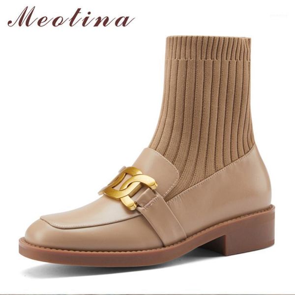 boots meotina genuine leather med heel ankle woman block short metal decoration female shoes autumn winter 401, Black
boots meotina genuine leather med heel ankle woman block short metal decoration female shoes autumn winter 401, Black