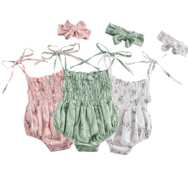 clothing sets 2021 baby summer 2pcs outfits, floral printed tied spaghetti strap elastic romper + bowknot headband toddler girls, White
clothing sets 2021 baby summer 2pcs outfits, floral printed tied spaghetti strap elastic romper + bowknot headband toddler girls, White