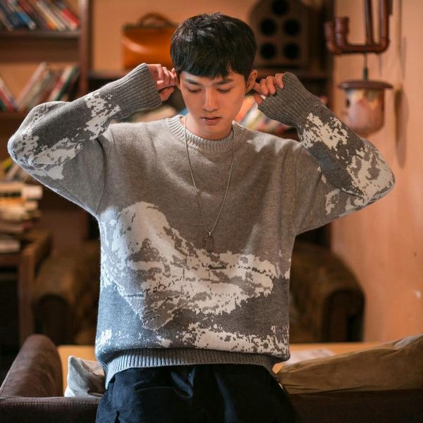 winter clothes sweaters men clothing new korean thick warm men's round neck sweater jacquard loose knit sweater knitted, White;black
winter clothes sweaters men clothing new korean thick warm men's round neck sweater jacquard loose knit sweater knitted, White;black