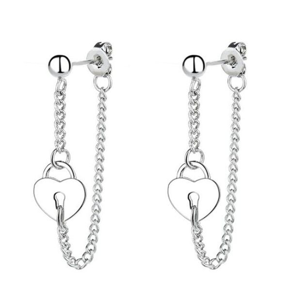 stud retro heart-shaped lock chain earrings korean style temperament women's silver color party jewelry, Golden;silver
stud retro heart-shaped lock chain earrings korean style temperament women's silver color party jewelry, Golden;silver