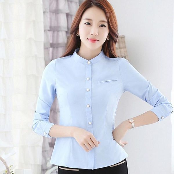 women's blouses & shirts 2021 fashion spring autumn women and office ladies shirt long sleeve stand chiffon soild color blouse female1, White
women's blouses & shirts 2021 fashion spring autumn women and office ladies shirt long sleeve stand chiffon soild color blouse female1, White