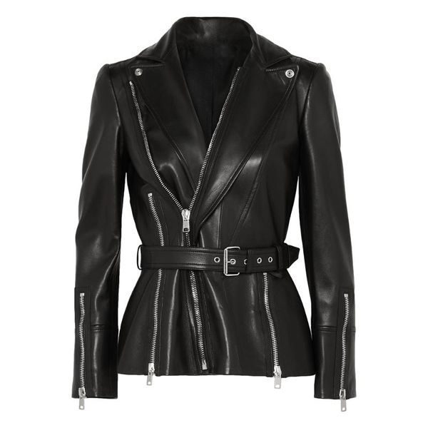 women's leather & faux women sheepskin jacket spring ladies genuine jackets autumn slim motorcycle real coats with belt biker, Black
women's leather & faux women sheepskin jacket spring ladies genuine jackets autumn slim motorcycle real coats with belt biker, Black