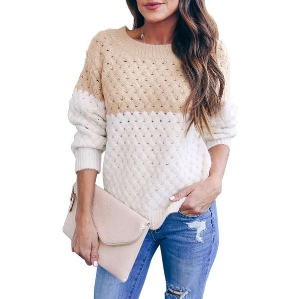 vipautumn / winter 2020 women's round neck crochet color matching coarse knitting pullover long sleeve hollow out loose sweater, White;black
vipautumn / winter 2020 women's round neck crochet color matching coarse knitting pullover long sleeve hollow out loose sweater, White;black