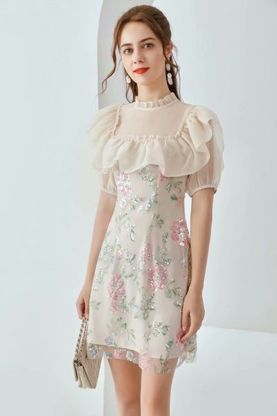 2021 spring short sleeve o neck milan runway dress designer dress brand same style dress 12.14-15, Black
2021 spring short sleeve o neck milan runway dress designer dress brand same style dress 12.14-15, Black