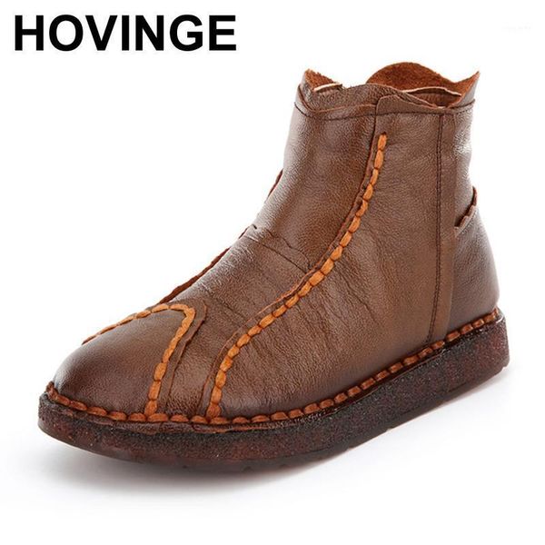 hovinge brand winter national wind retro handmade genuine leather boots wild flat warm soft bottom mother's boots cotton shoes1, Black 
hovinge brand winter national wind retro handmade genuine leather boots wild flat warm soft bottom mother's boots cotton shoes1, Black