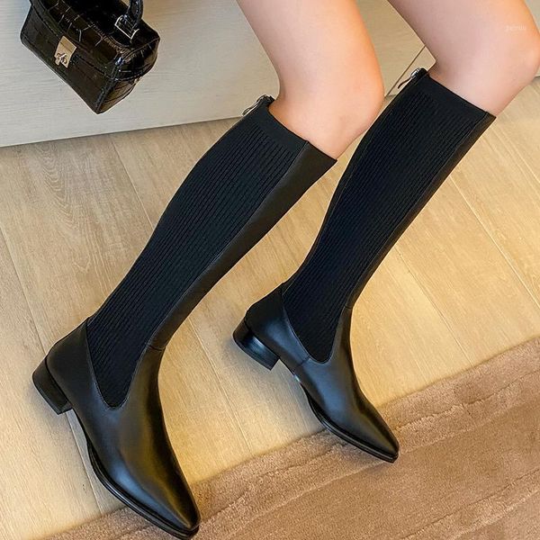 boots female concise women knee high genuine letaher knitting square toe low heels ladies office lady casual shoes woman1, Black
boots female concise women knee high genuine letaher knitting square toe low heels ladies office lady casual shoes woman1, Black