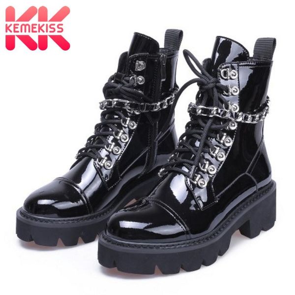 kemekiss women high heels ankle boots winter patent genuine leather platform shoes woman designer gothic boots size 34-39, Black
kemekiss women high heels ankle boots winter patent genuine leather platform shoes woman designer gothic boots size 34-39, Black