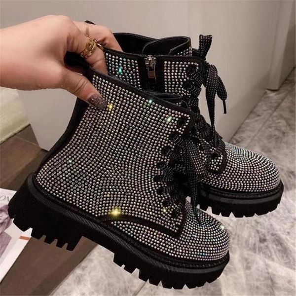 woman lace autumn boots womens ladies chunky high platform black rhinestones ankle boots punk new arrival 2021
woman lace autumn boots womens ladies chunky high platform black rhinestones ankle boots punk new arrival 2021